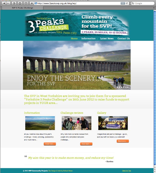 SVP 3 Peaks Challenge Website by Richard Nolan