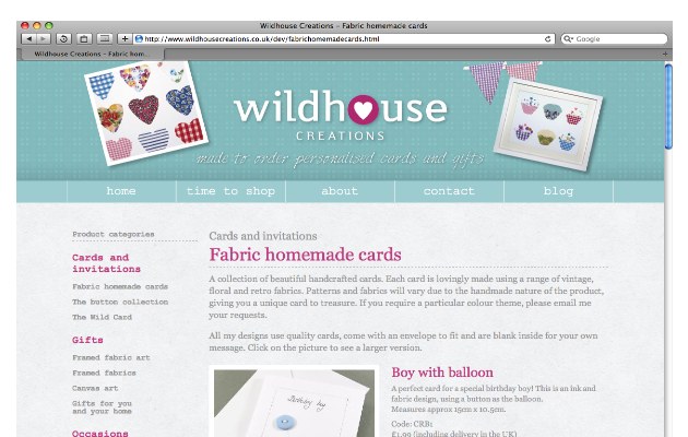 Wildhouse Creations website by Richard Nolan